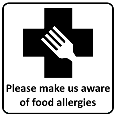 Please make us aware of food allergies