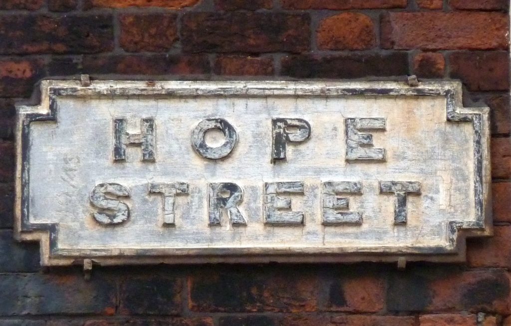 Street Sign saying: "Hope Street"